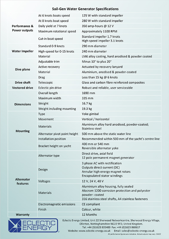 Sail-Gen Brochure